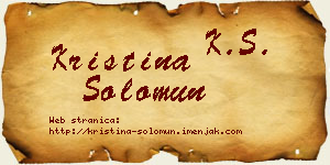 Kristina Solomun vizit kartica